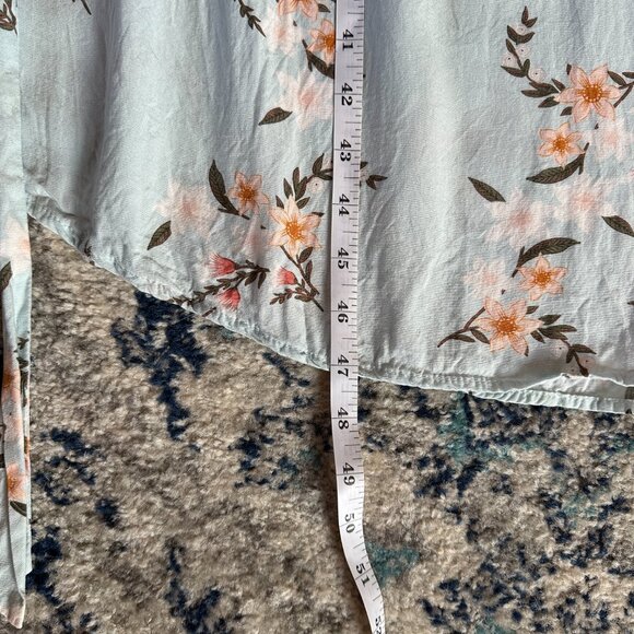 AVA & VIV floral sleeveless dress in light blue, women's plus size 3XL - Picture 11 of 13